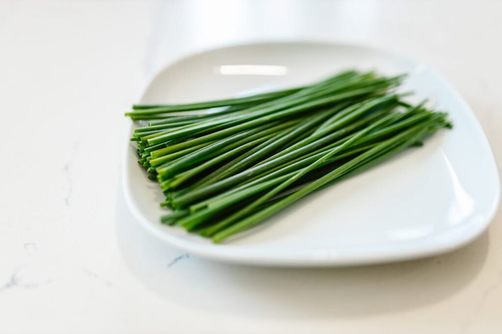 Fresh Chives on a Plate