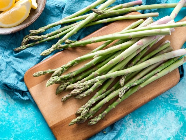 Asparagus on a Chopping Board